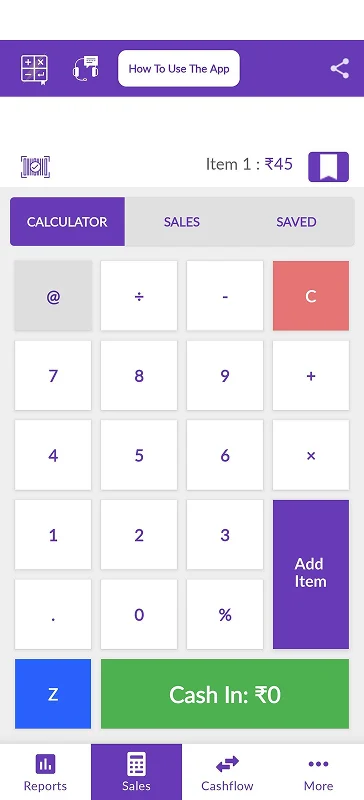 Bizli calculator screen