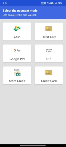 Old payment mode selection
