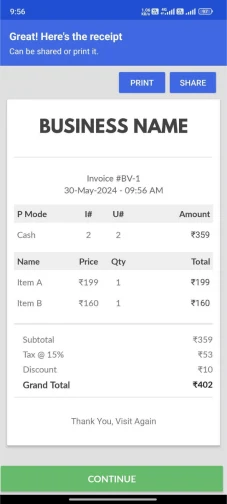 Old receipt preview