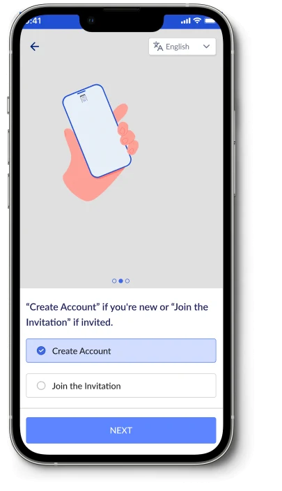 Create account or join invitation